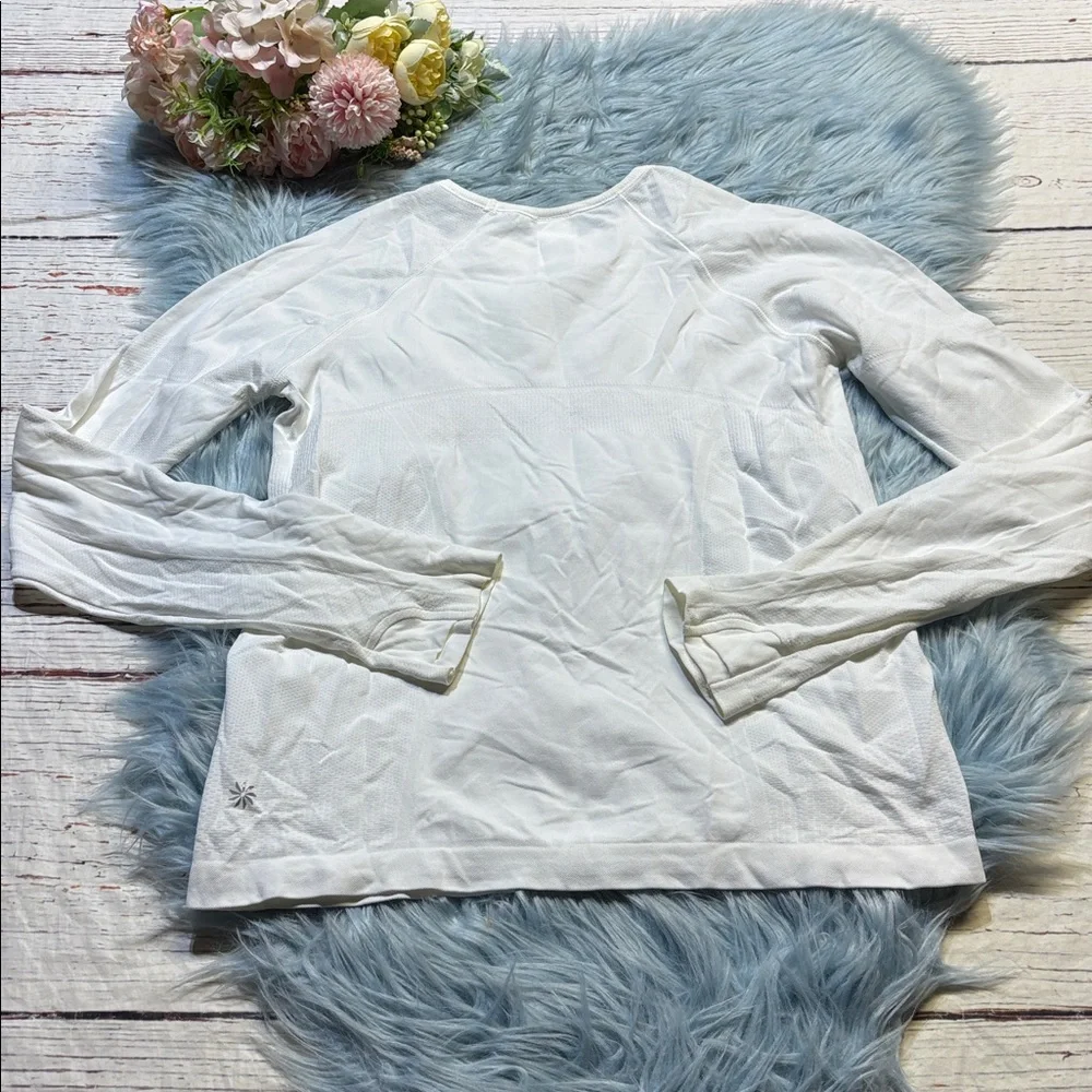 Athleta Girl Power Up White Long Sleeve Top sz 14